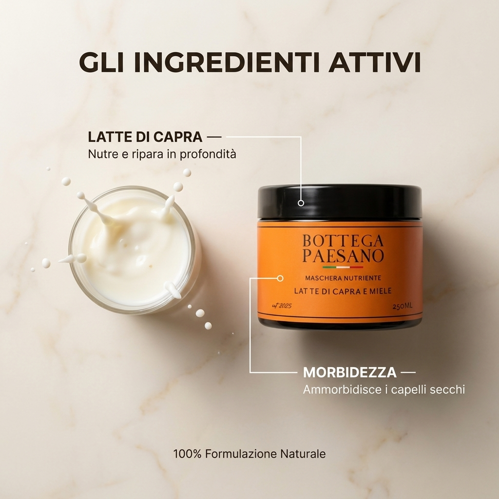 Maschera Capelli Secchi al Latte di Capra - Ingredienti attivi