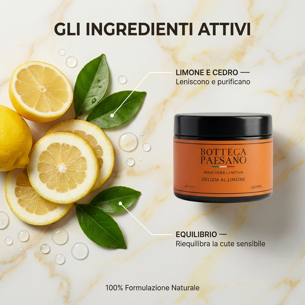 Maschera Calmante Delizia al Limone - Ingredienti attivi