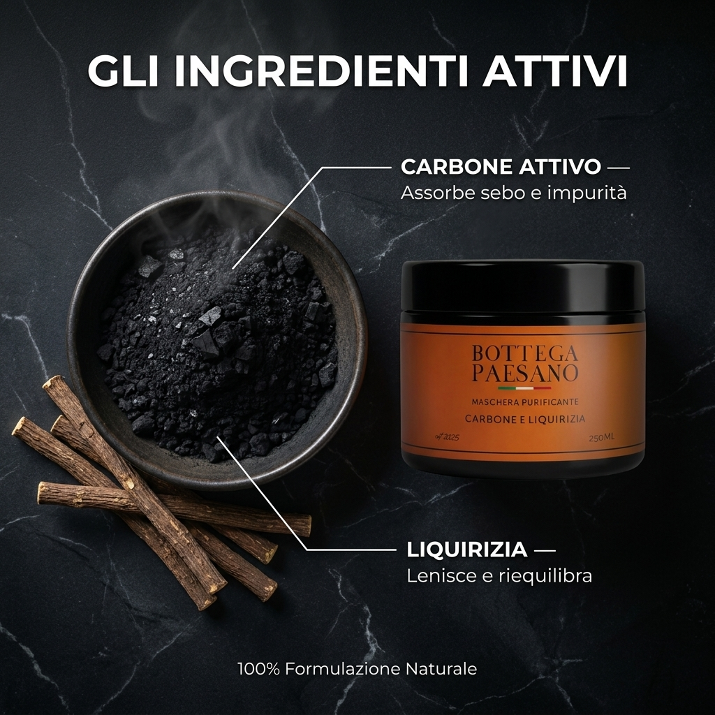Maschera Purificante Carbone e Liquirizia - Ingredienti attivi