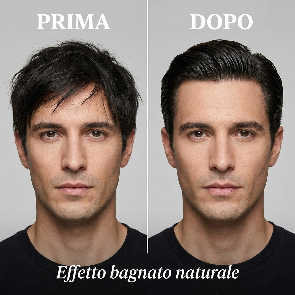 Gel Effetto Bagnato Fava Tonka e Basilico - Prima e Dopo