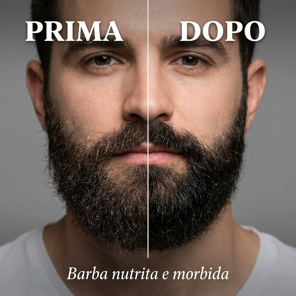 Olio da Barba al Caffè - Prima e Dopo