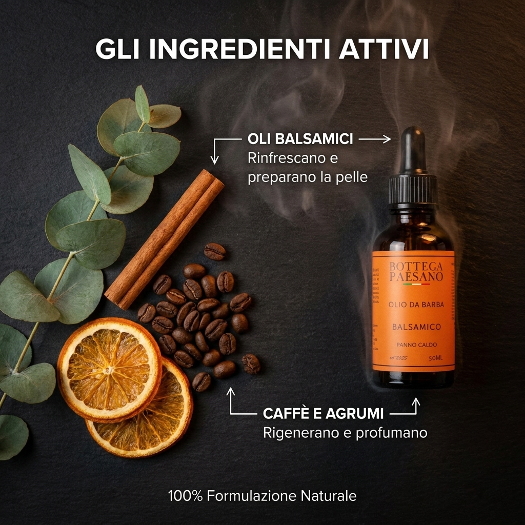 Olio da Barba Panno Caldo Balsamico - Ingredienti attivi