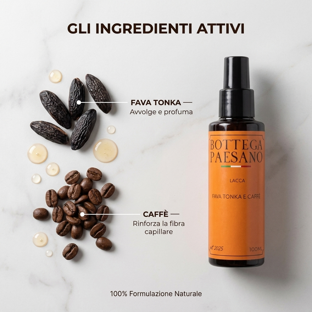 Lacca Capelli Fava Tonka e Caffè - Ingredienti attivi