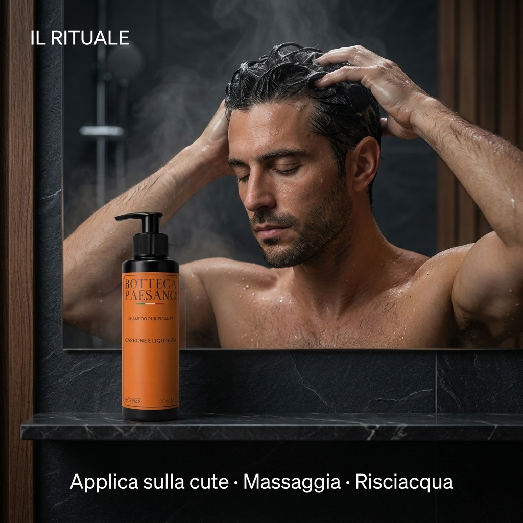 Shampoo Purificante Carbone e Liquirizia - Il rituale