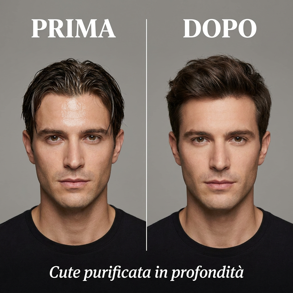 Shampoo Purificante Carbone e Liquirizia - Prima e Dopo