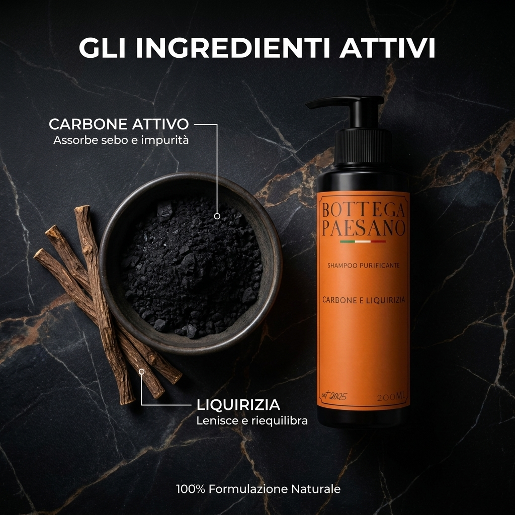 Shampoo Purificante Carbone e Liquirizia - Ingredienti attivi