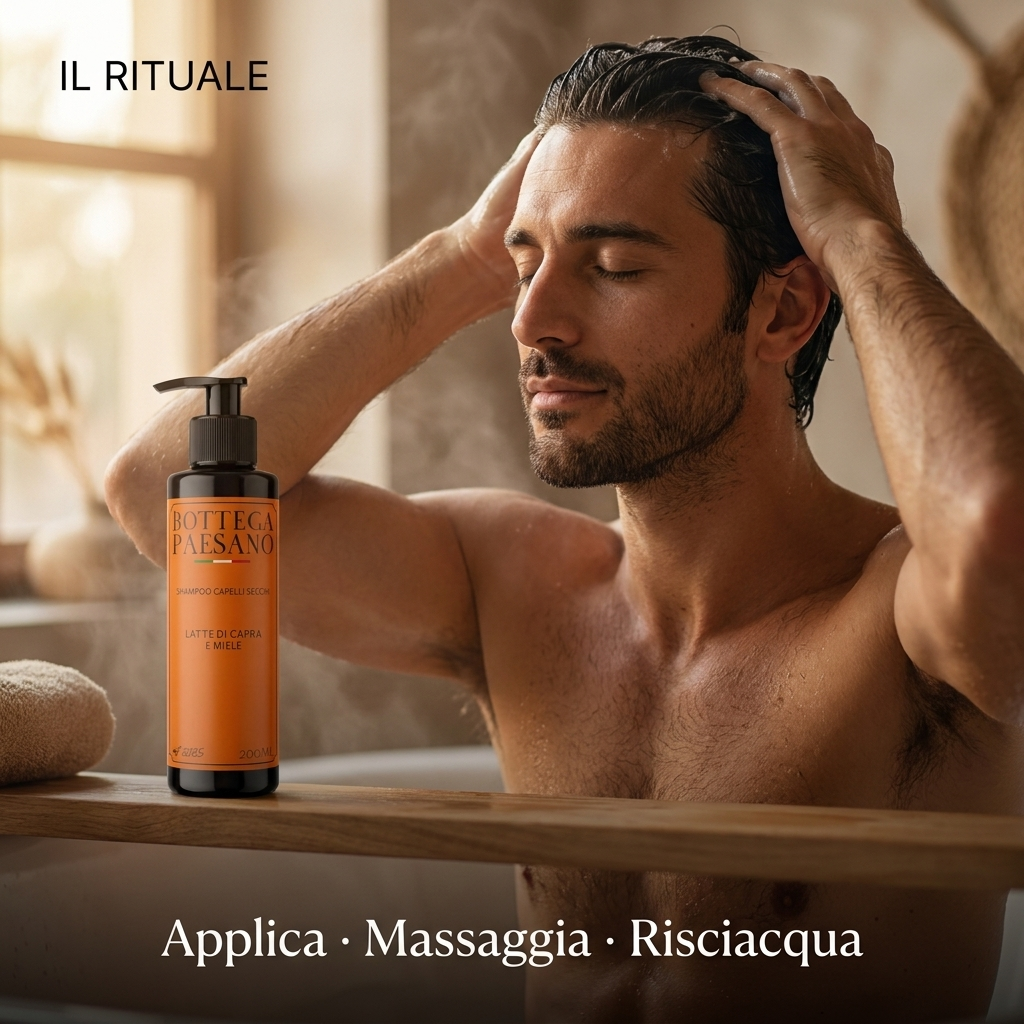 Shampoo Capelli Secchi al Latte di Capra - Il rituale