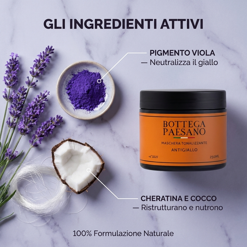 Maschera Tonalizzante Anti-giallo - Ingredienti attivi