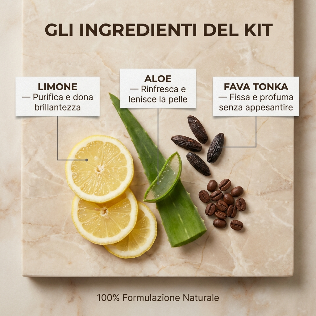 Box 4 in 1 Capelli e Viso - Ingredienti del kit