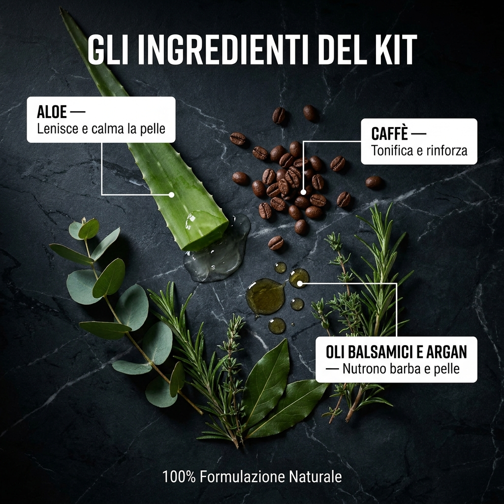 Box Rasatura Completa 5 in 1 - Ingredienti del kit