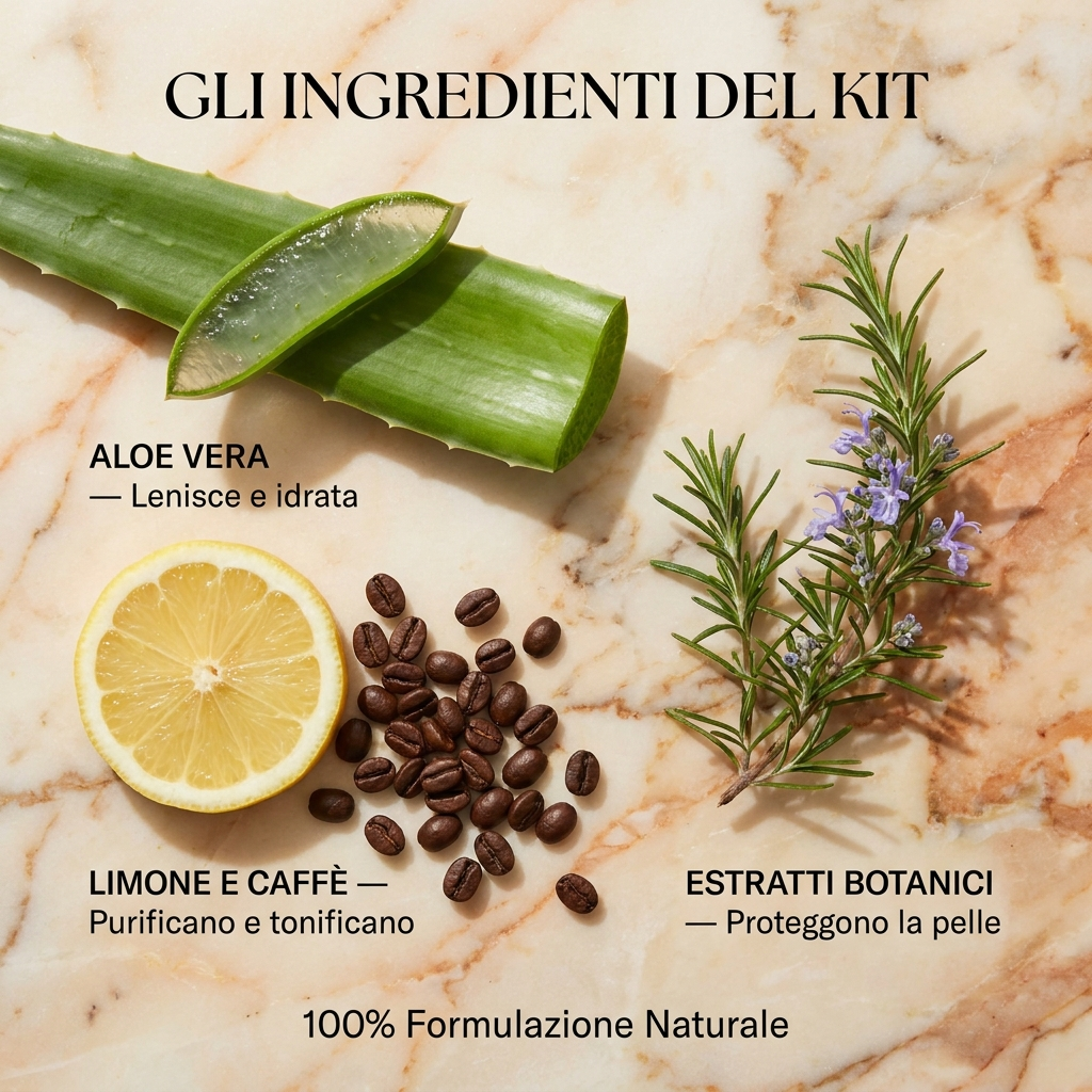 Box Rasatura Essenziale 3 in 1 - Ingredienti del kit