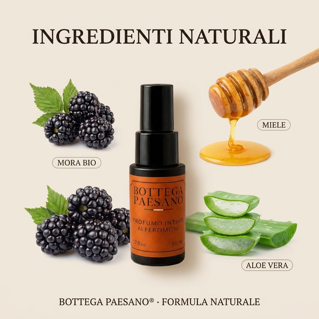 Profumo ai Feromoni ingredienti miele aloe mora - Bottega Paesano