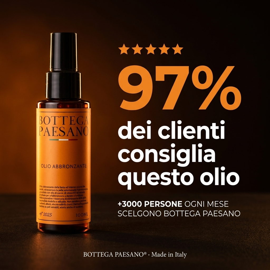 Olio Abbronzante recensioni 97 percento consiglia - Bottega Paesano