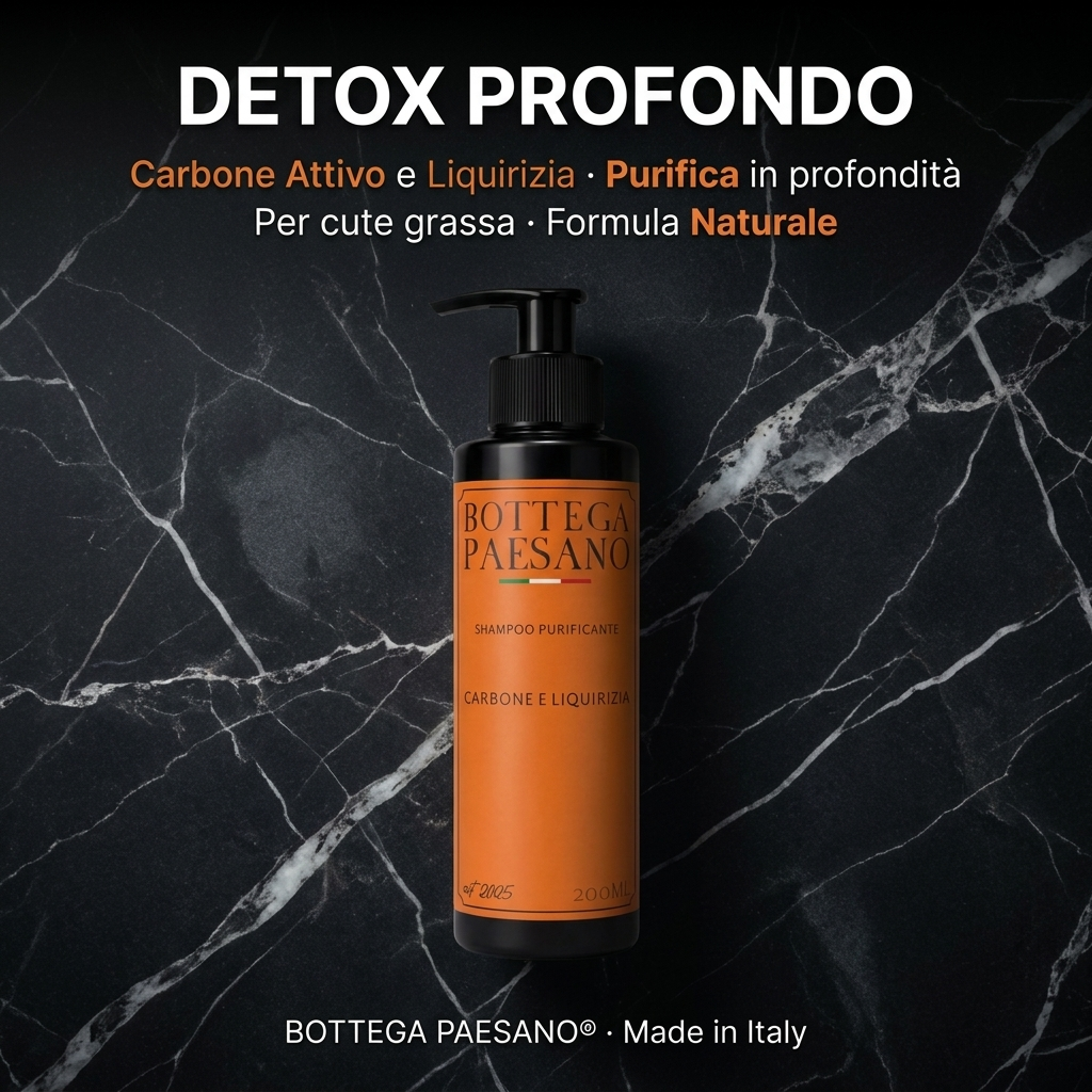 Shampoo Purificante Carbone e Liquirizia - Detox profondo