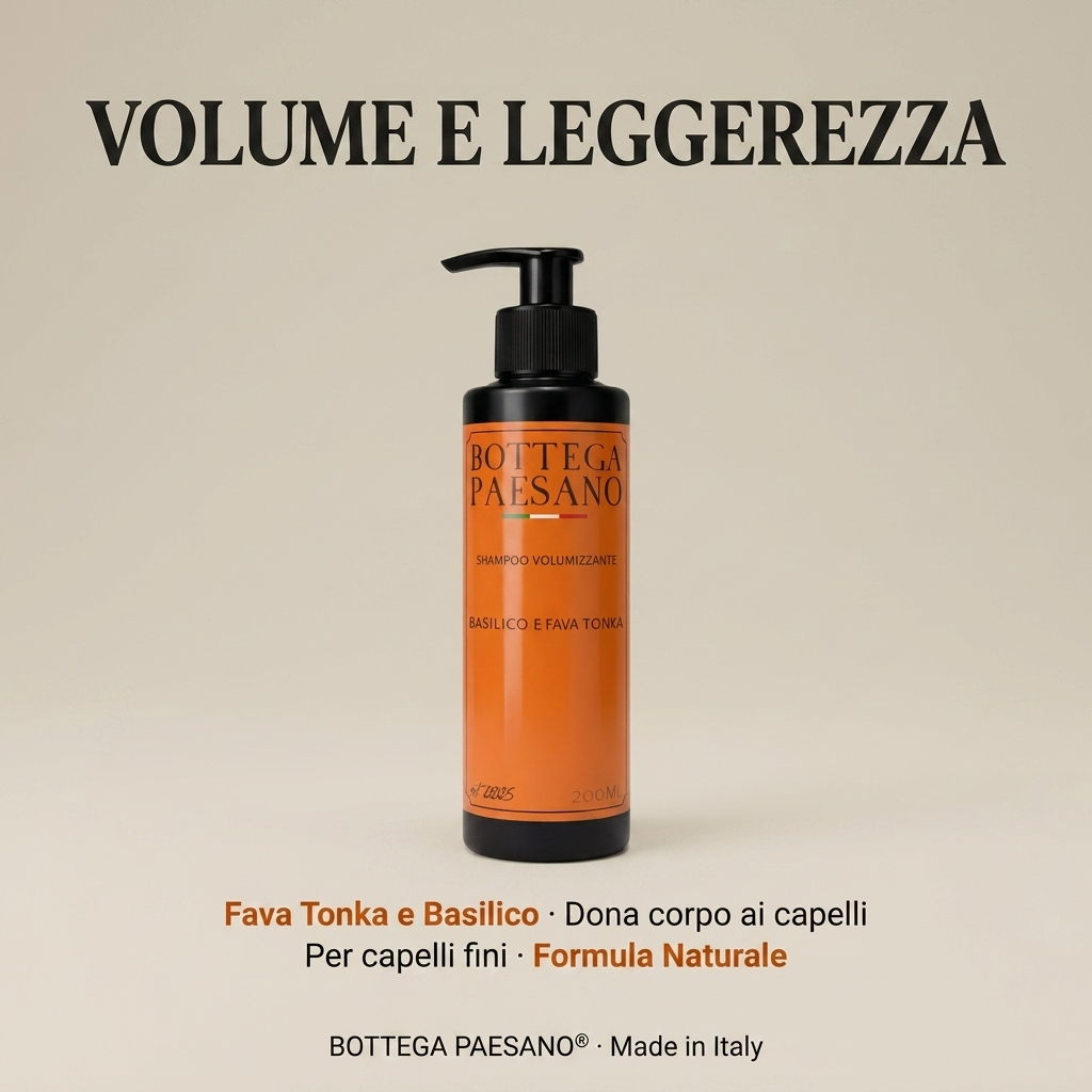Shampoo Volumizzante Fava Tonka e Basilico - Volume e leggerezza