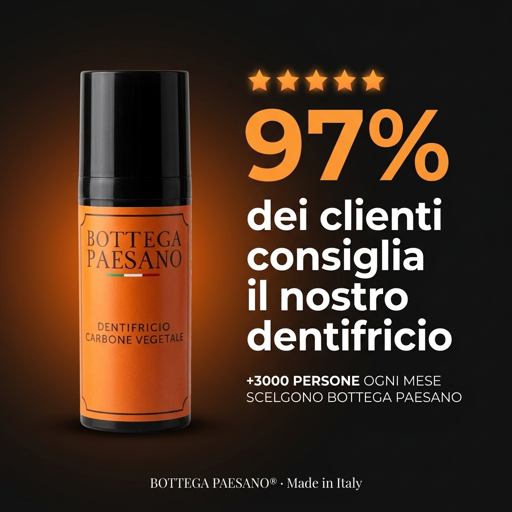 Dentifricio Carbone Vegetale recensioni 97 percento consiglia - Bottega Paesano