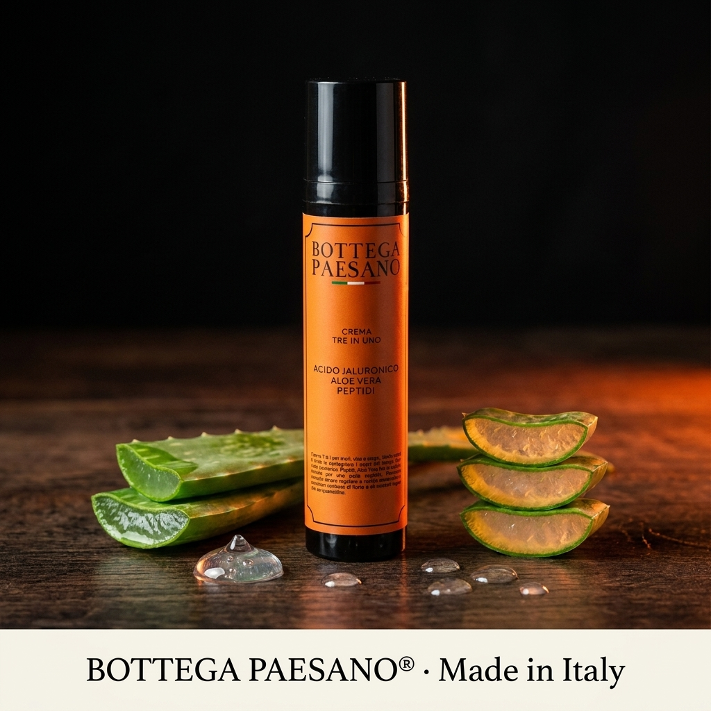 Crema 3 in 1 ingredienti acido ialuronico aloe peptidi - Bottega Paesano