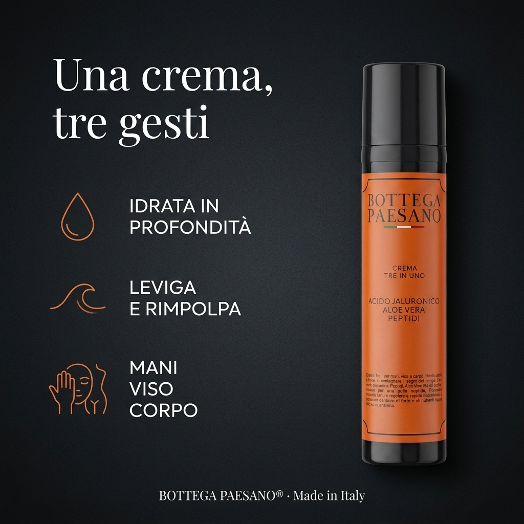 CREMA 3 IN 1 — Acido Ialuronico, Aloe Vera e Peptidi