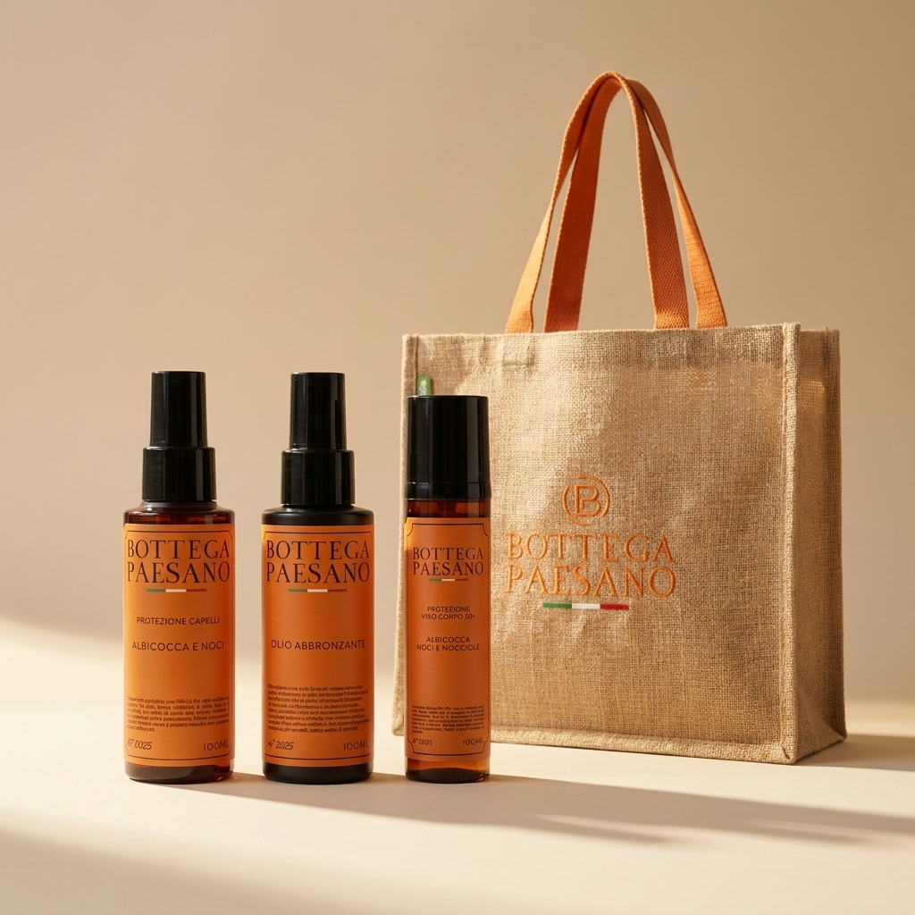 Kit Routine Mare 3 in 1 - i tre prodotti solari Bottega Paesano con la borsa in juta in regalo